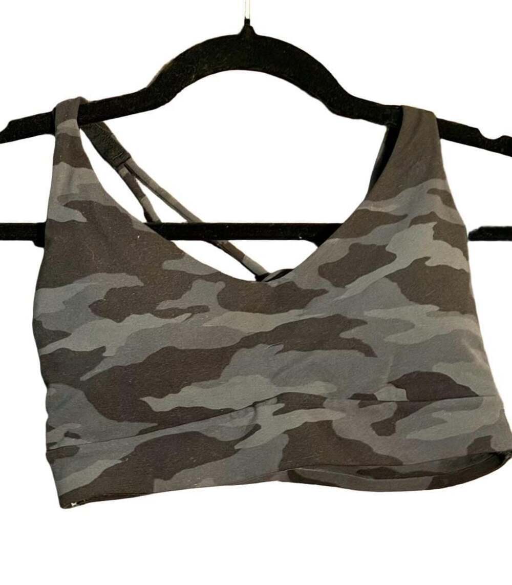 Athleta Exhale Camo Strappy Sports Bra - Picture 1 of 2